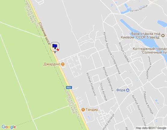 Схема рекламной плоскости по адресу Конча-Заспа, траса Р-02, км 28+950 ліво, котедж. містечко "РОМАНОВО", ресторан "Giardino", супермаркет "Wine Time"