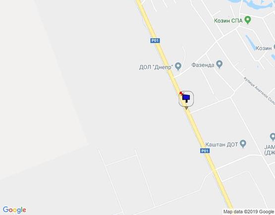 Схема рекламной плоскости по адресу Конча-Заспа, траса Р-02, км 32+150 право, поворот на с. П'ятихатки