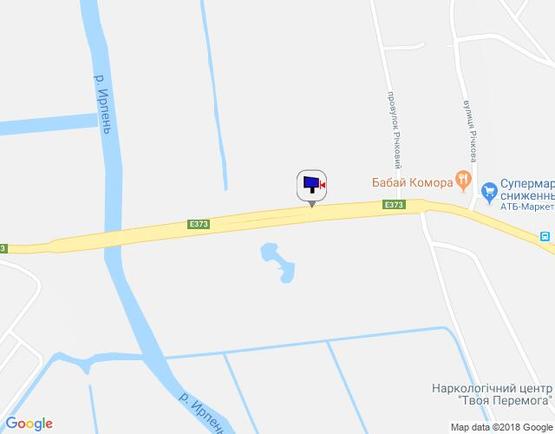 Схема рекламной плоскости по адресу м. Ірпінь, траса М-07, км 22+850 право