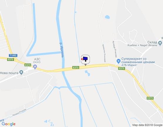 Схема рекламной плоскости по адресу м. Ірпінь, траса М-07, км 22+950 право