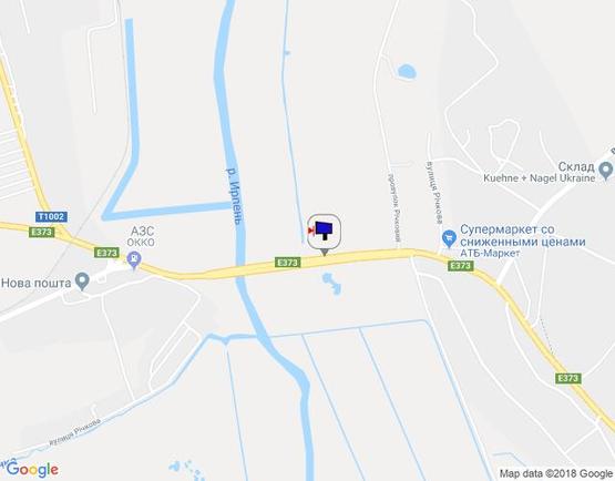 Схема рекламной плоскости по адресу м. Ірпінь, траса М-07, км 22+950 право