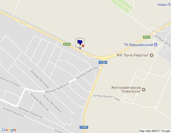 Схема рекламної площини за адресою м. Буча, траса М-07, км 31+050 праворуч, навпроти АЗС Лукойл, 100м після повороту на Ворзель