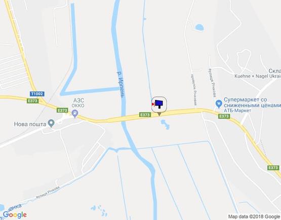 Схема рекламной плоскости по адресу м. Ірпінь, траса М-07, км 22+975 ліво