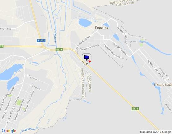 Схема рекламной плоскости по адресу смт. Гостомель, траса М-07 Київ-Ковель, км 21+600 ліво