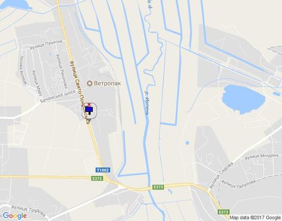 Схема рекламной плоскости по адресу смт. Гостомель, км 25+200 право, вул. Свято-Покровська, 64Б