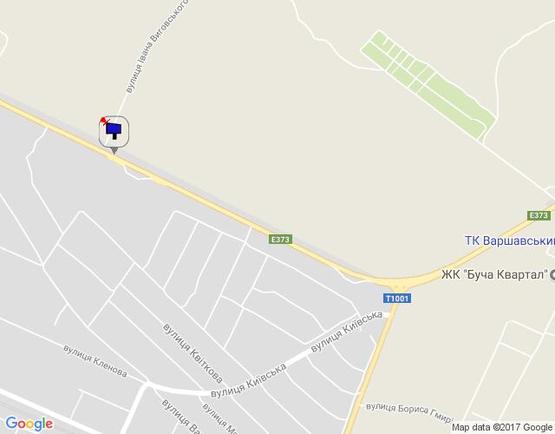 Схема рекламної площини за адресою м. Буча, траса М-07, км 32+000 праворуч, навпроти АЗК  "БРСМ", ЖК "Форест Ленд"