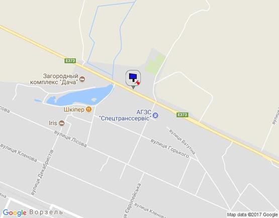 Схема рекламной плоскости по адресу смт.Ворзель, траса М 07, км 33+000 право, поворот до ресторану "Шкіпер"