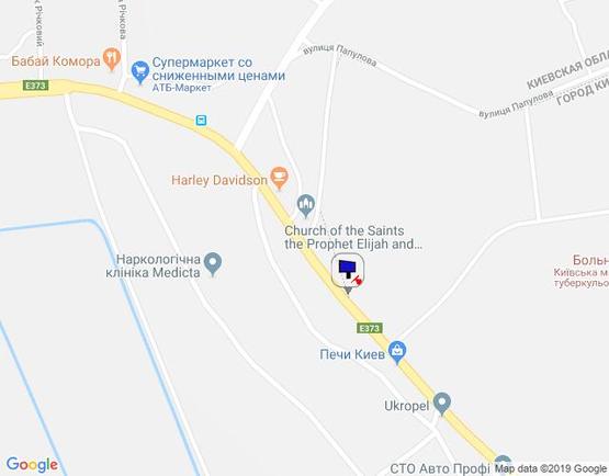 Схема рекламной плоскости по адресу смт. Гостомель, траса М-07 Київ-Ковель, км 22+500 право, вул. Кулішова, 33