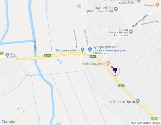 Схема рекламной плоскости по адресу смт. Гостомель, траса М-07 Київ-Ковель, км 22+650 право, вул. Кулішова, 39