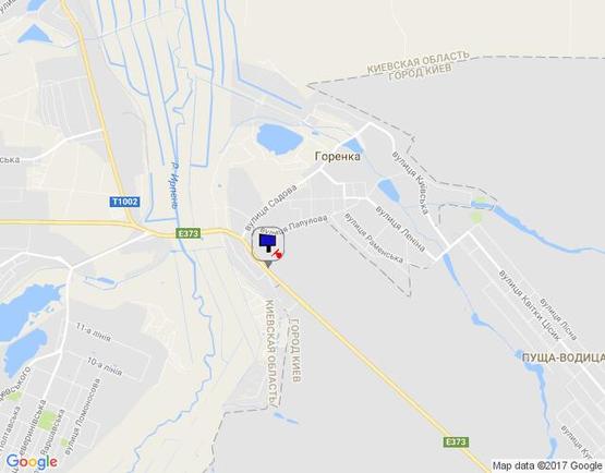 Схема рекламной плоскости по адресу смт. Гостомель, траса М-07 Київ-Ковель, км 22+050 право, вул. Кулішова, 13