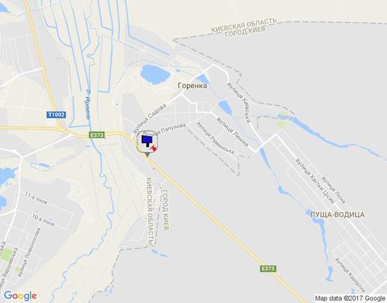 Схема рекламной плоскости по адресу смт. Гостомель, траса М-07 Київ-Ковель, км 22+050 право, вул. Кулішова, 13