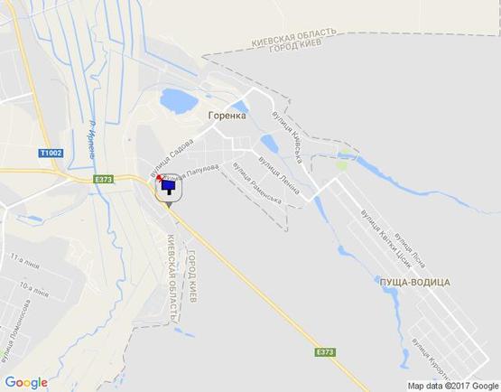 Схема рекламной плоскости по адресу смт. Гостомель, траса М-07 Київ-Ковель, км 22+050 право, вул. Кулішова, 13