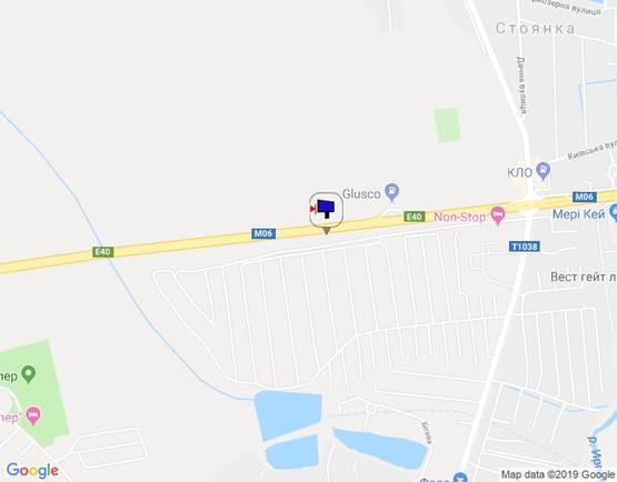 Схема рекламной плоскости по адресу с. Стоянка, траса М-06 Київ-Чоп (Житомир), км 22+450 ліво