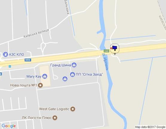 Схема рекламной плоскости по адресу с. Стоянка, траса М-06 Київ-Чоп (Житомир), км 21+125 ліво