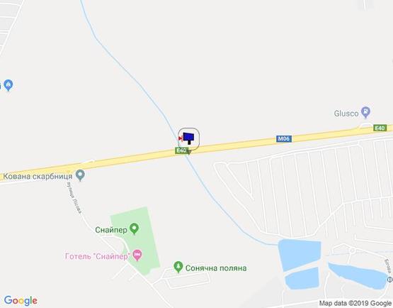 Схема рекламной плоскости по адресу с. Капітанівка, траса М-06 Київ-Чоп (Житомир), км 23+100 ліво