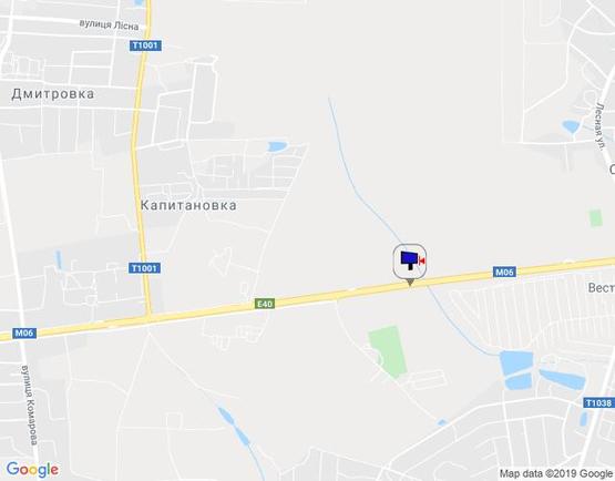 Схема рекламной плоскости по адресу с. Капітанівка, траса М-06 Київ-Чоп (Житомир), км 23+220 ліво