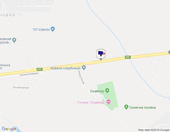 Схема рекламной плоскости по адресу с. Капітанівка, траса М-06 Київ-Чоп (Житомир), км 23+350 право