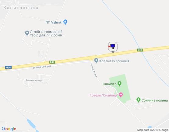 Схема рекламной плоскости по адресу с. Капітанівка, траса М-06 Київ-Чоп (Житомир), км 23+350 право