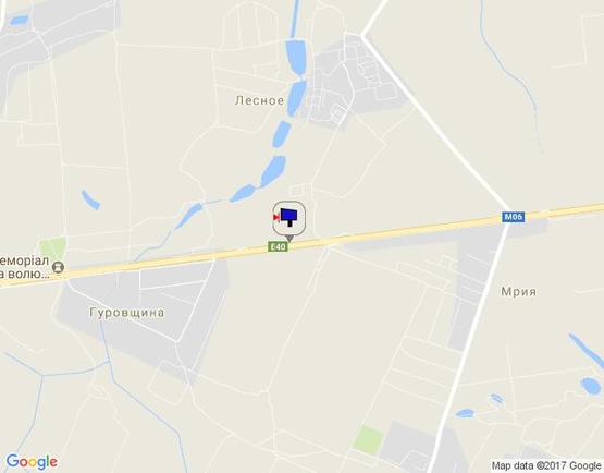 Схема рекламной плоскости по адресу с. Мрія, траса М-06 Київ-Чоп (Житомир), км 30+100 право