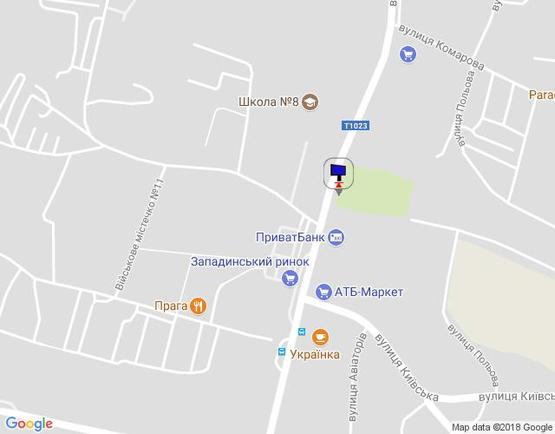 Схема рекламної площини за адресою вул. Декабристів, 192 (навпроти в'їзду в в/м 11) 