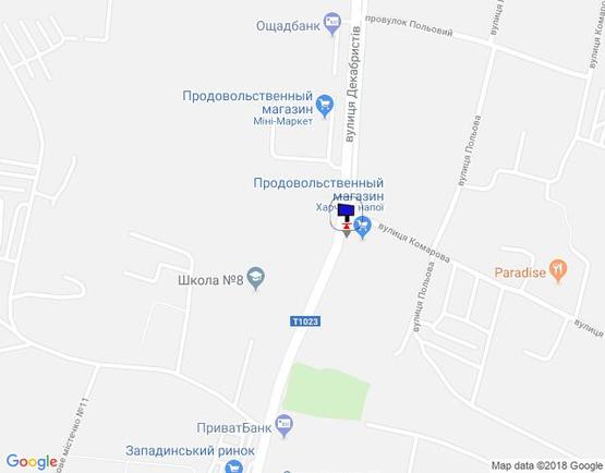 Схема рекламной плоскости по адресу вул. Декабристів, навпроти 145
