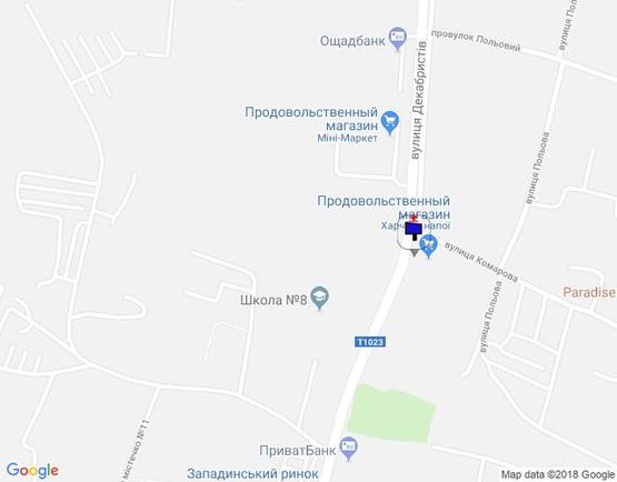 Схема рекламної площини за адресою вул. Декабристів, навпроти 145