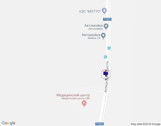 Схема рекламної площини за адресою вул. Декабристів, навпроти 344, після АЗС МОТТО, перед медичним центром UBI