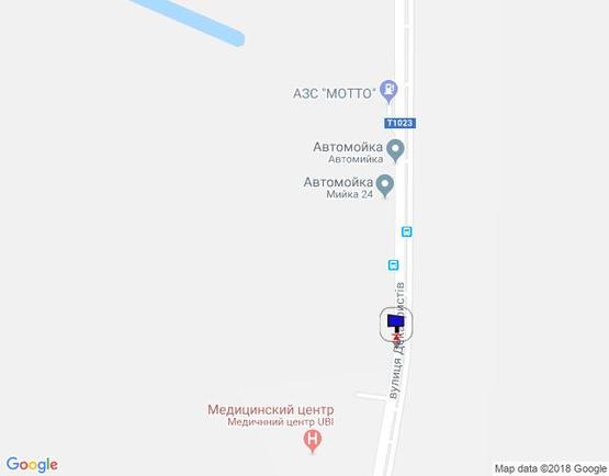 Схема рекламної площини за адресою вул. Декабристів, навпроти 344, перед АЗС МОТТО, після медичного центра UBI