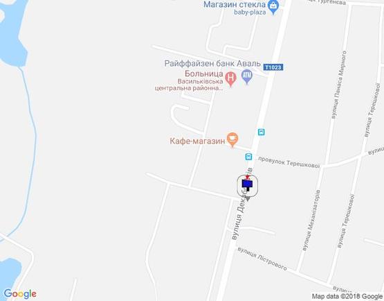 Схема рекламної площини за адресою вул. Декабристів, 78, після автобусної зупинки, після васильківської районної лікарні