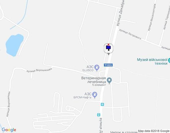 Схема рекламной плоскости по адресу вул. Декабристів, 63, перед АЗС GLUSCO