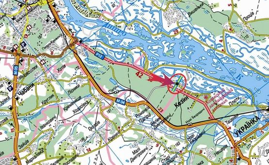 Схема рекламної площини за адресою Конча Заспа (В) - пов на сан.Жовтень (второй от поворота)