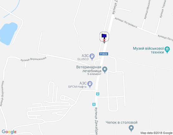 Схема рекламної площини за адресою вул. Декабристів, 63, після АЗС GLUSCO