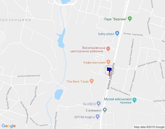 Схема рекламної площини за адресою м. Васильків, вул. Декабристів, 83 (поворот на дитячу лікарню)