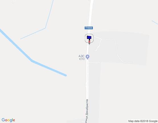 Схема рекламной плоскости по адресу вул. Декабристів, виїзд з м. Васильків, перед зупинкою, за АЗС КЛО