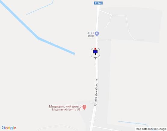 Схема рекламної площини за адресою вул. Декабристів, навпроти 384, перез АЗС МОТТО