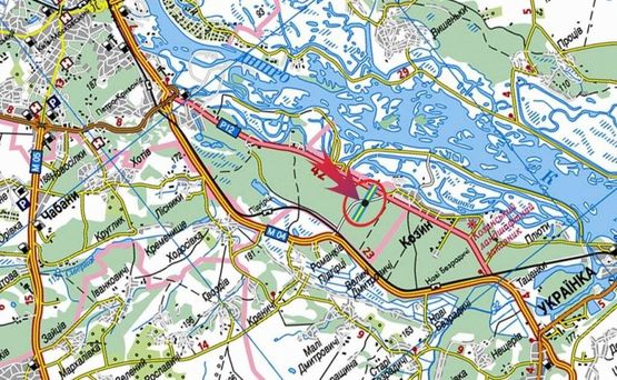 Схема рекламної площини за адресою Конча Заспа (А)-второй от КП - из Киева