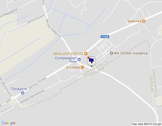 Схема рекламной плоскости по адресу с.Зазим'я, вул.Київська, за перехрестям з вул.Лісова, виїзд в бік Броварьского проспекту