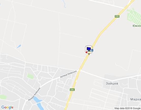 Схема рекламной плоскости по адресу c. Віта-Поштова, траса М-05 Київ-Одеса, км 23+690 ліво