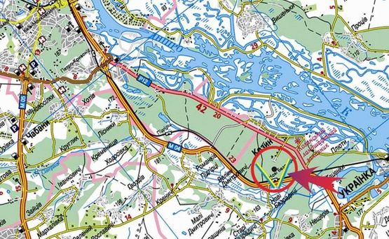 Схема рекламной плоскости по адресу новая Обуховская трасса/с.Безрадичи (А) в Киев