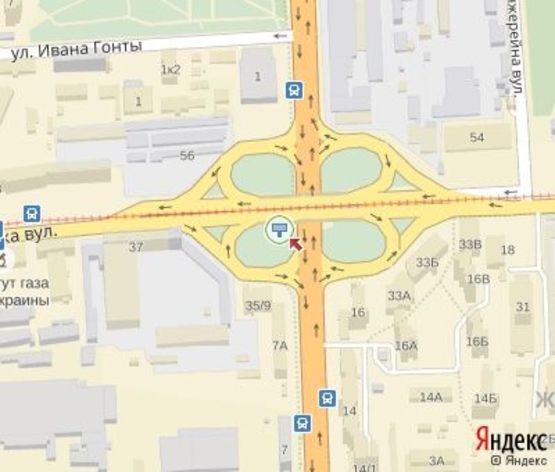 Схема рекламной плоскости по адресу Довженко  ул. - Дегтяревская ул.