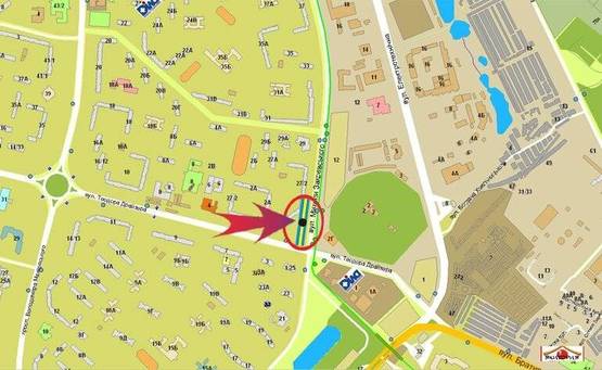 Схема рекламной плоскости по адресу Драйзера/Закревского (В)