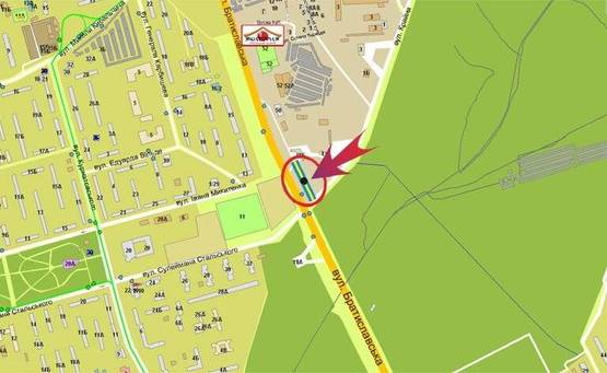 Схема рекламной плоскости по адресу Крайняя/Братиславская (А) к Эпицентру,р-к Троещина