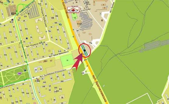 Схема рекламної площини за адресою Братиславская/Крайняя (В)