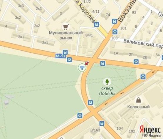 Схема рекламной плоскости по адресу Яновского ул. - Тельнова пр. (напротив дендропарка)