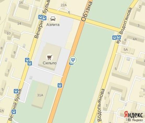 Схема рекламной плоскости по адресу Вечерний бул., 33, (объездная дорога, выезд из ТЦ "СИЛЬПО")