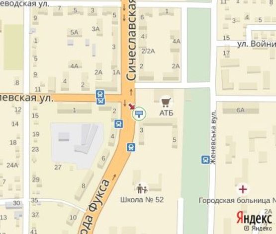 Схема рекламной плоскости по адресу Фукса ул., 1а, Пионер, дв-е к 173 кварталу