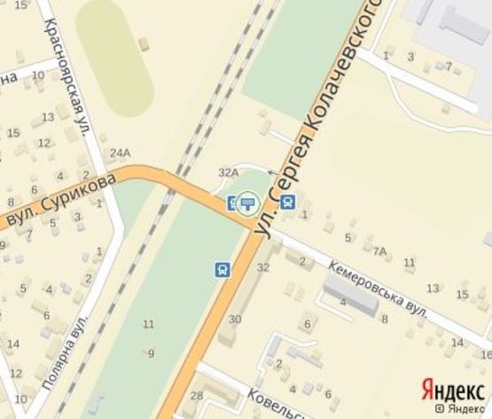 Схема рекламної площини за адресою Колачевского ул., 32а - Конституционная ул., (7-я подстанция), дв-е к 17 кв.