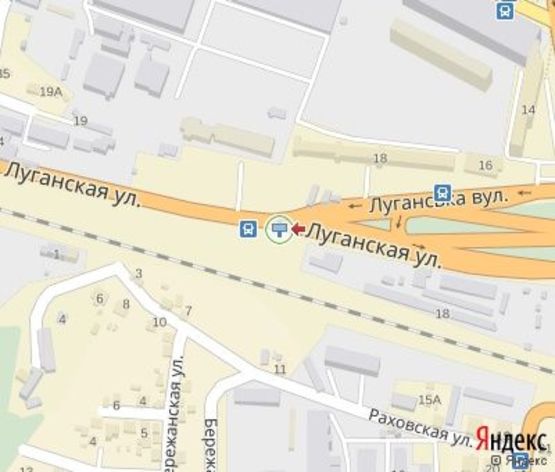 Схема рекламной плоскости по адресу Луганская ул., 200 м. до путепровода (место №7)