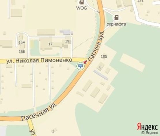 Схема рекламной плоскости по адресу Пасечная ул. - Пимоненко ул.