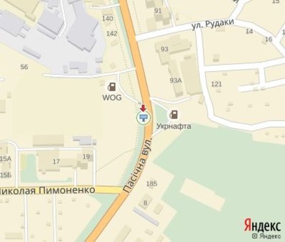 Схема рекламной плоскости по адресу Пасечная ул., 144 ( АЗС WOG)